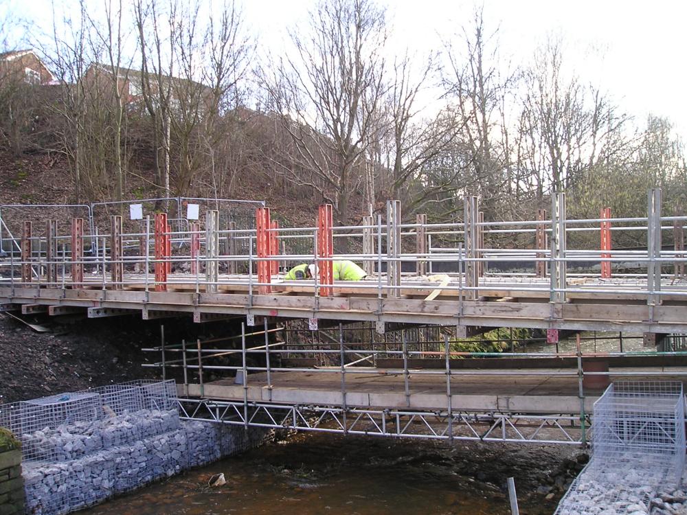 Footbridge under construction. 10-02-10. Footbridge under construction. 10-02-10.