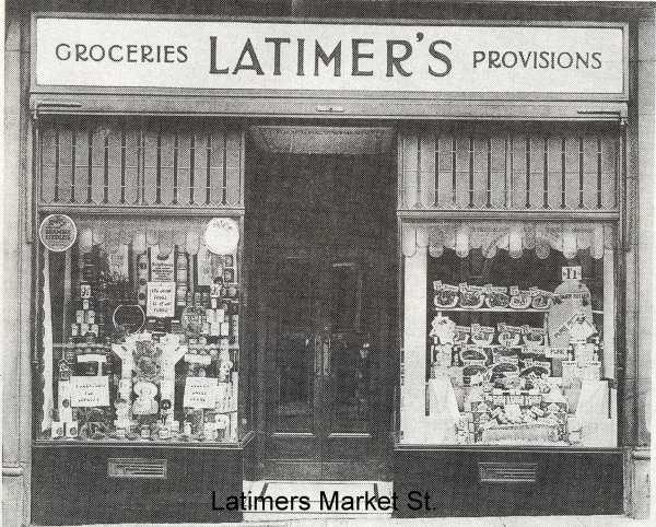 Latimer's Grocers, Market Street, Wigan. Latimer's Grocers, Market Street, Wigan.