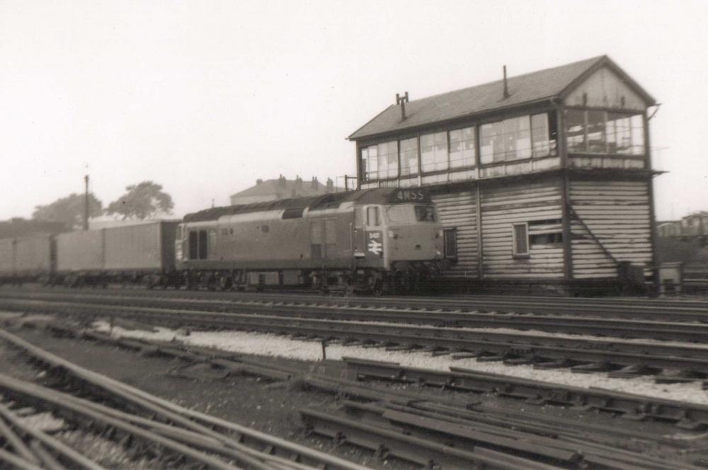 Southbound Freightliner Passing Springs Branch No2 Signal Box 1969 Southbound Freightliner Passing Springs Branch No2 Signal Box 1969