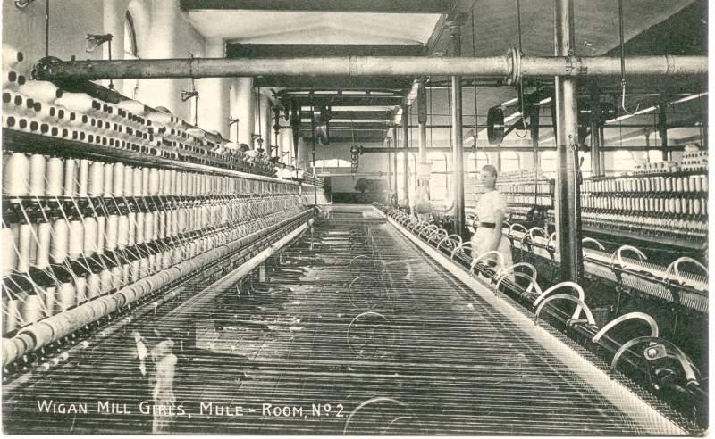 Wigan Mill Girls, Mule Room No.2. Wigan Mill Girls, Mule Room No.2.