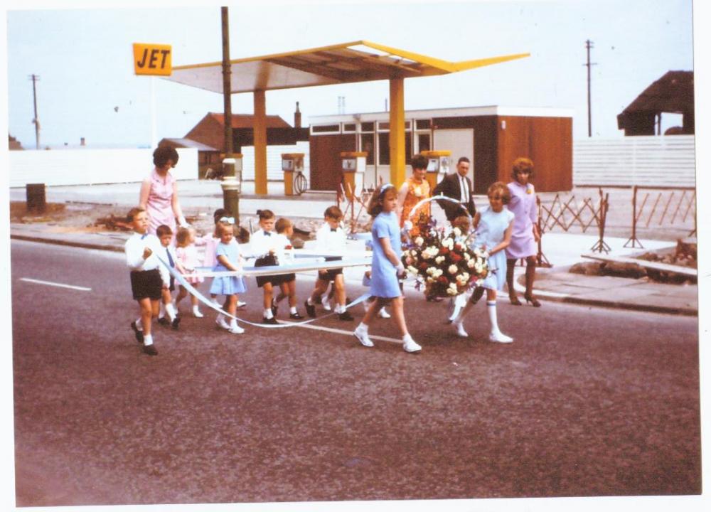 Scholars (as Granny would have said) going past the JET filling station Scholars (as Granny would have said) going past the JET filling station