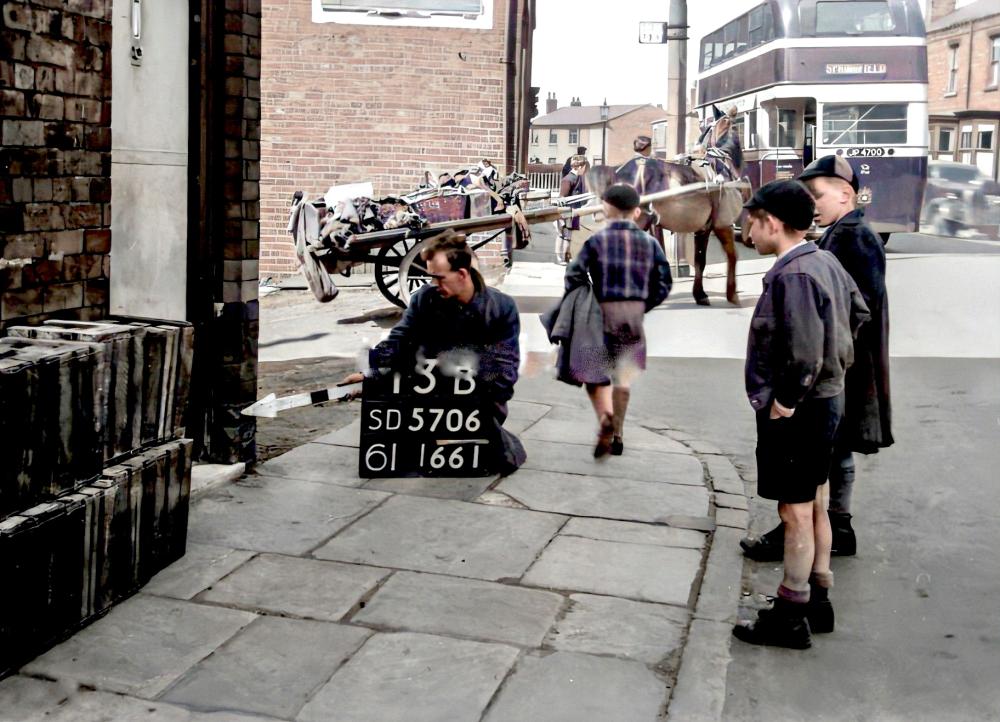 Woodhouse Lane colourised