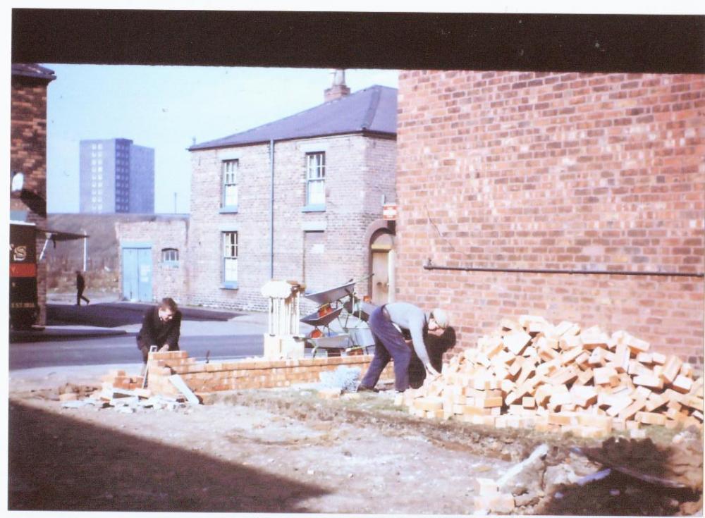 A tower of wheelbarrows