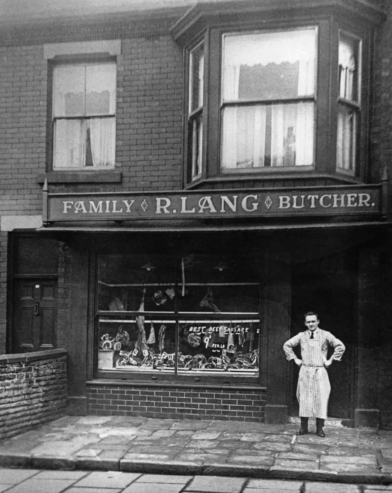 R Lang butcher's shop, Tunstall Lane, Pemberton R Lang butcher's shop, Tunstall Lane, Pemberton