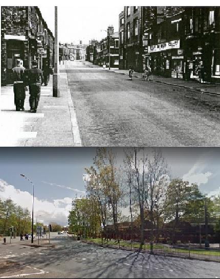 Greenough St (Dougie end) then and now