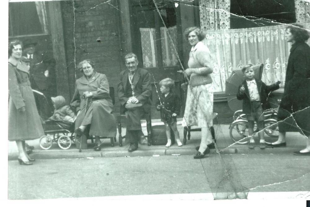 Waiting for St. Thomas' Walking Day outside 132, Chapel Lane Waiting for St. Thomas' Walking Day outside 132, Chapel Lane