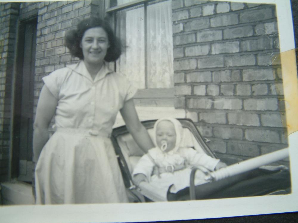 Me in my pram, this time with my mum, Maggie