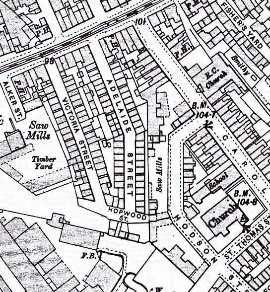 Adelaide Street 1907 map