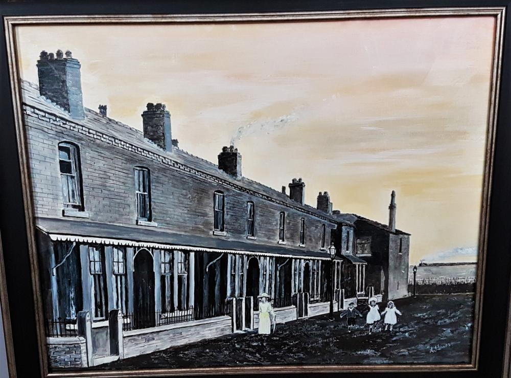 Woolden Street, Newtown.  Painting from an old postcard.