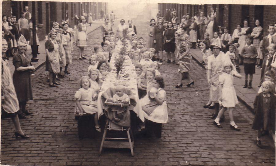 VE Day street party, 1945.