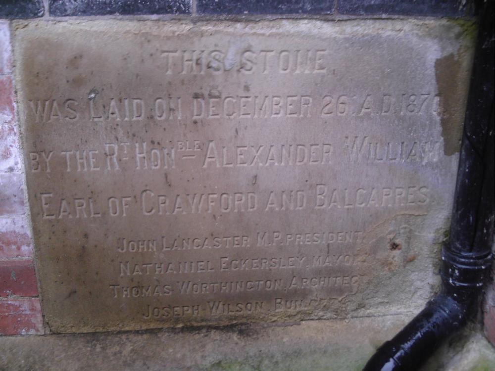 Royal Albert Edward Infirmary Foundation Stone, 1870.