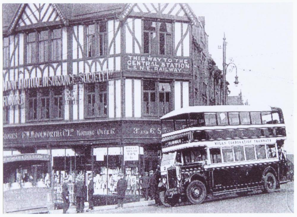 Bus outside Woolworths