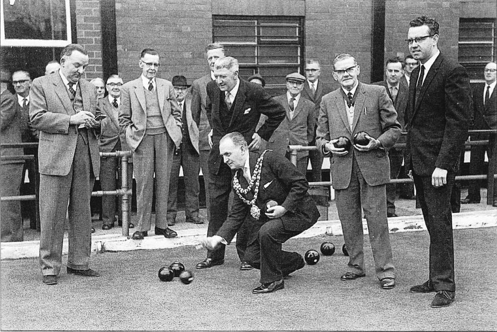 Wigan Subscription Bowling Green,Official Opening of the Green, by the Mayor (c1966 ) Wigan Subscription Bowling Green,Official Opening of the Green, by the Mayor (c1966 )