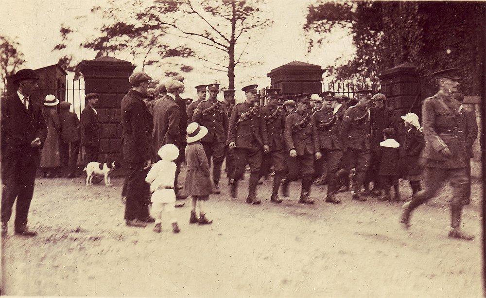 WWI Troops leaving Winstanley Hall WWI Troops leaving Winstanley Hall