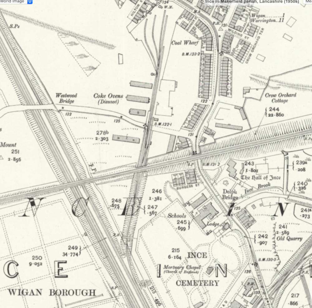 Old map showing the mineral line which crossed Westwood Lane Old map showing the mineral line which crossed Westwood Lane