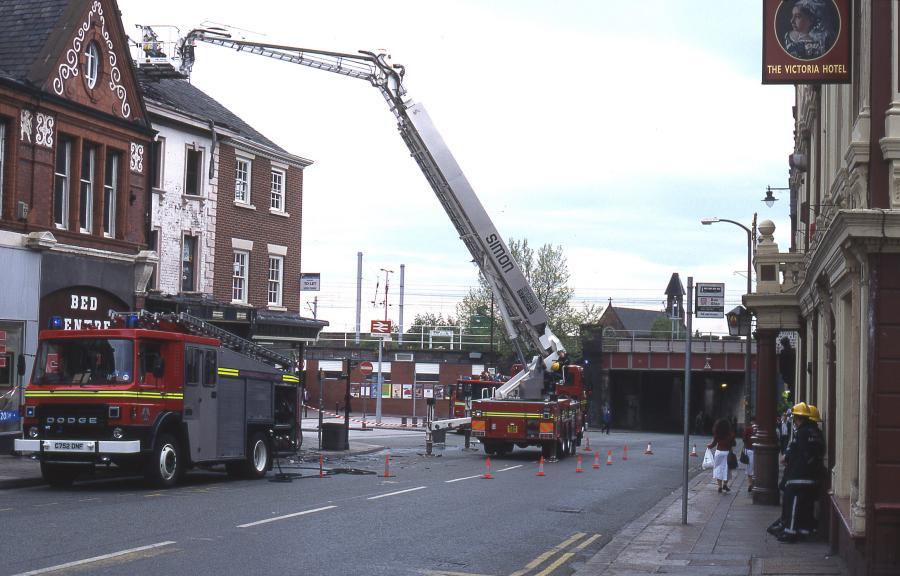 After fire in Wallgate, 5th June 1996. After fire in Wallgate, 5th June 1996.