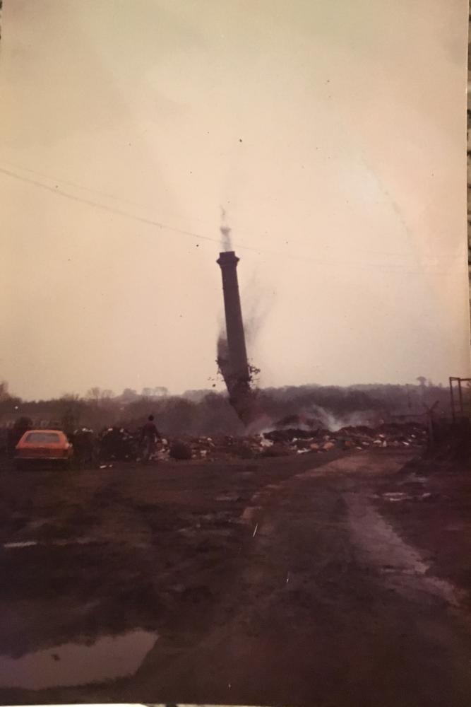 Dropping of May Mill chimney Dropping of May Mill chimney