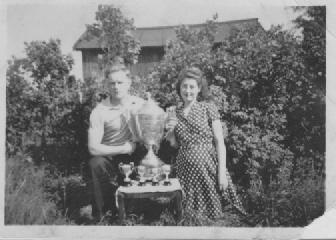 Trophies on display