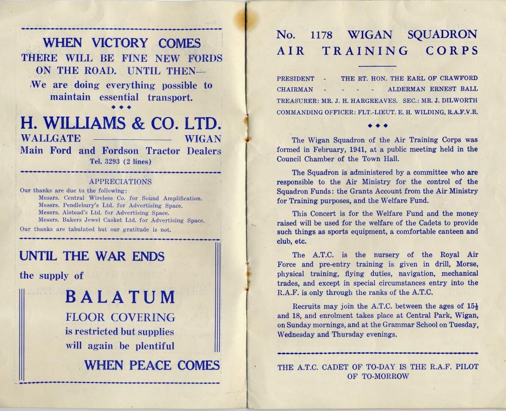 Programme for concert at the RITZ cinema. Jan 10th 1943 Programme for concert at the RITZ cinema. Jan 10th 1943