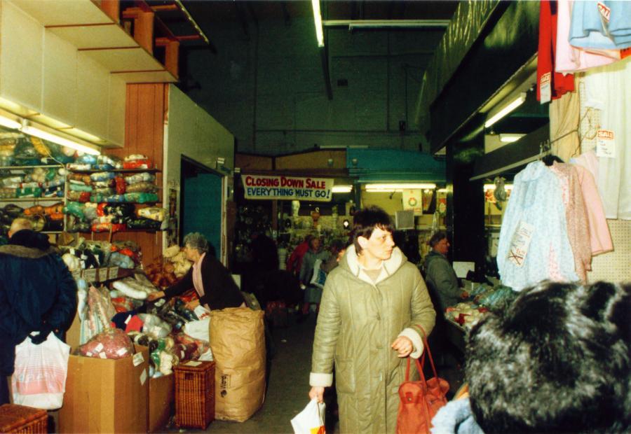 Inside Wigan Market Hall on the last day of trading. Inside Wigan Market Hall on the last day of trading.