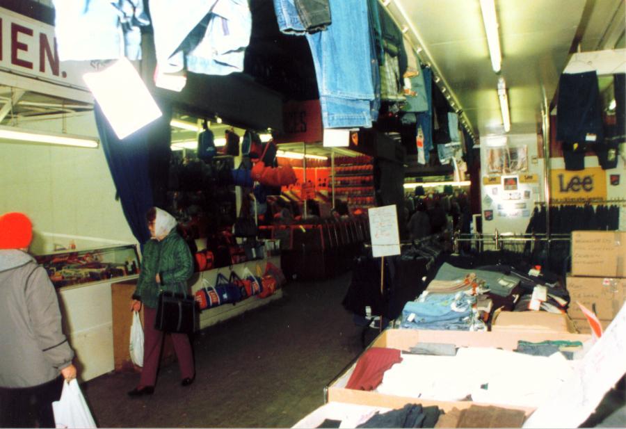 Inside Wigan Market Hall on the last day of trading.