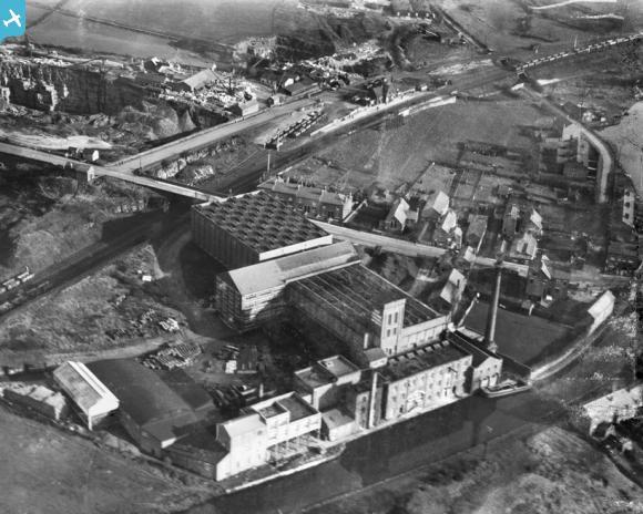 Appley Bridge lino factory from the air Appley Bridge lino factory from the air