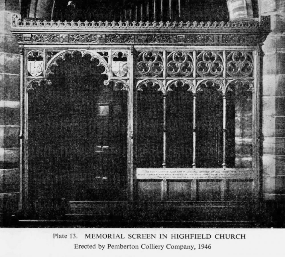 Miners' Screen, St Matthew Highfield Miners' Screen, St Matthew Highfield