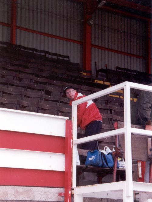 Geoff in the Douglas Stand. Geoff in the Douglas Stand.