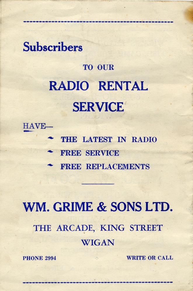 Programme for concert at the RITZ cinema. Jan 10th 1943 Programme for concert at the RITZ cinema. Jan 10th 1943