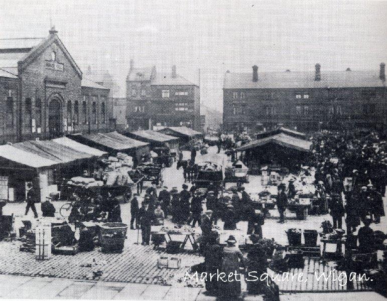 Market Day, Wigan Market Square 1908 Market Day, Wigan Market Square 1908