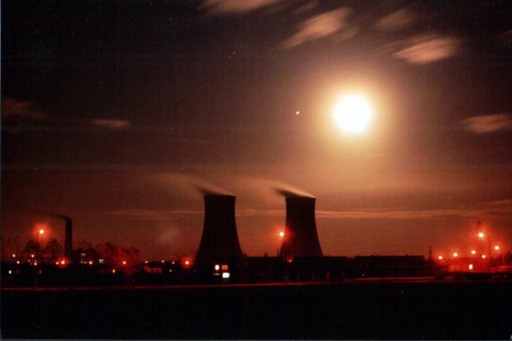 cooling towers at night cooling towers at night