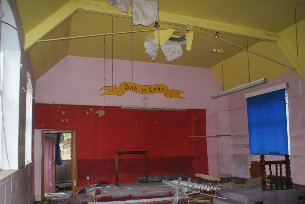 inside bickershaw methodist chapel