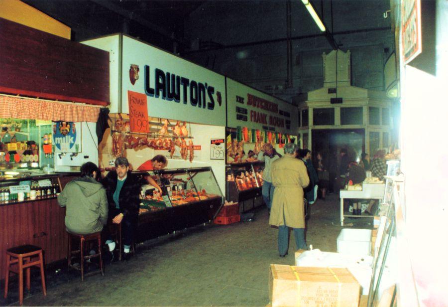 Inside Wigan Market Hall on the last day of trading.