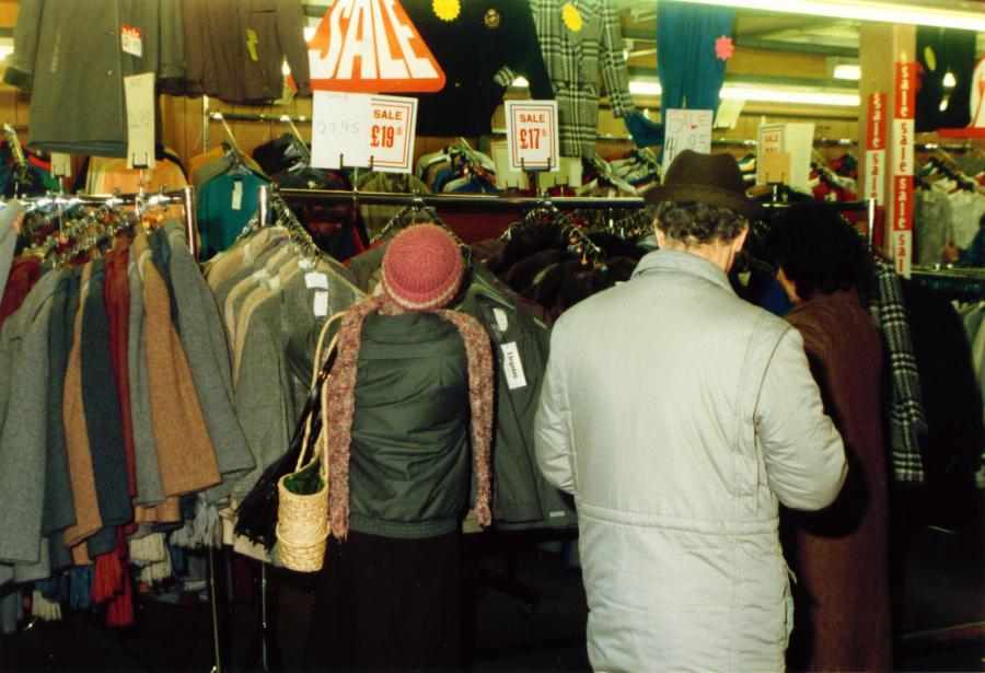 Inside Wigan Market Hall on the last day of trading.