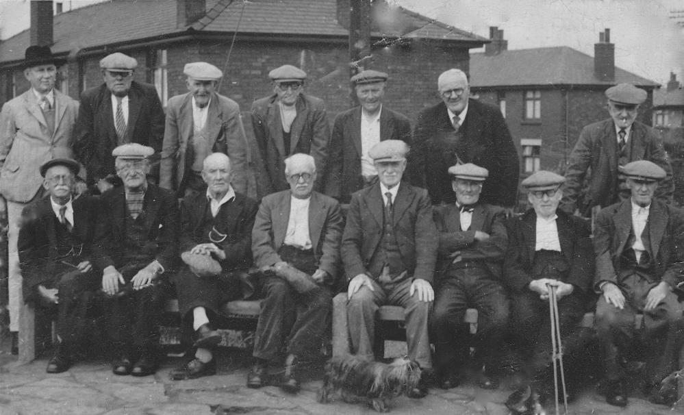 "Grandad and his friends on the form" "Grandad and his friends on the form"