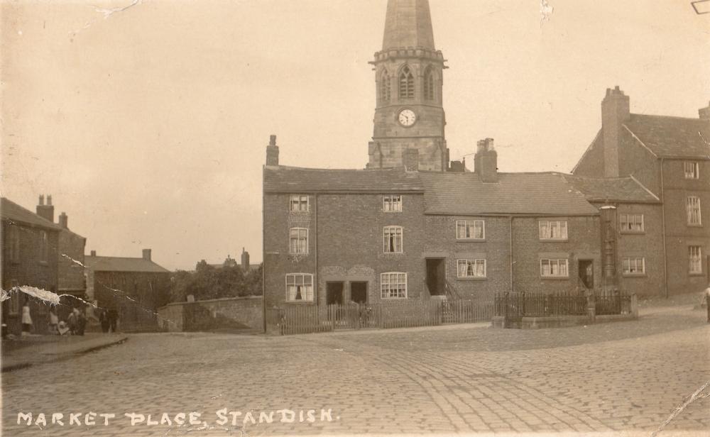 Rectory Lane, and St Wilfrid's hidden behind 'Spite Row', 1920s