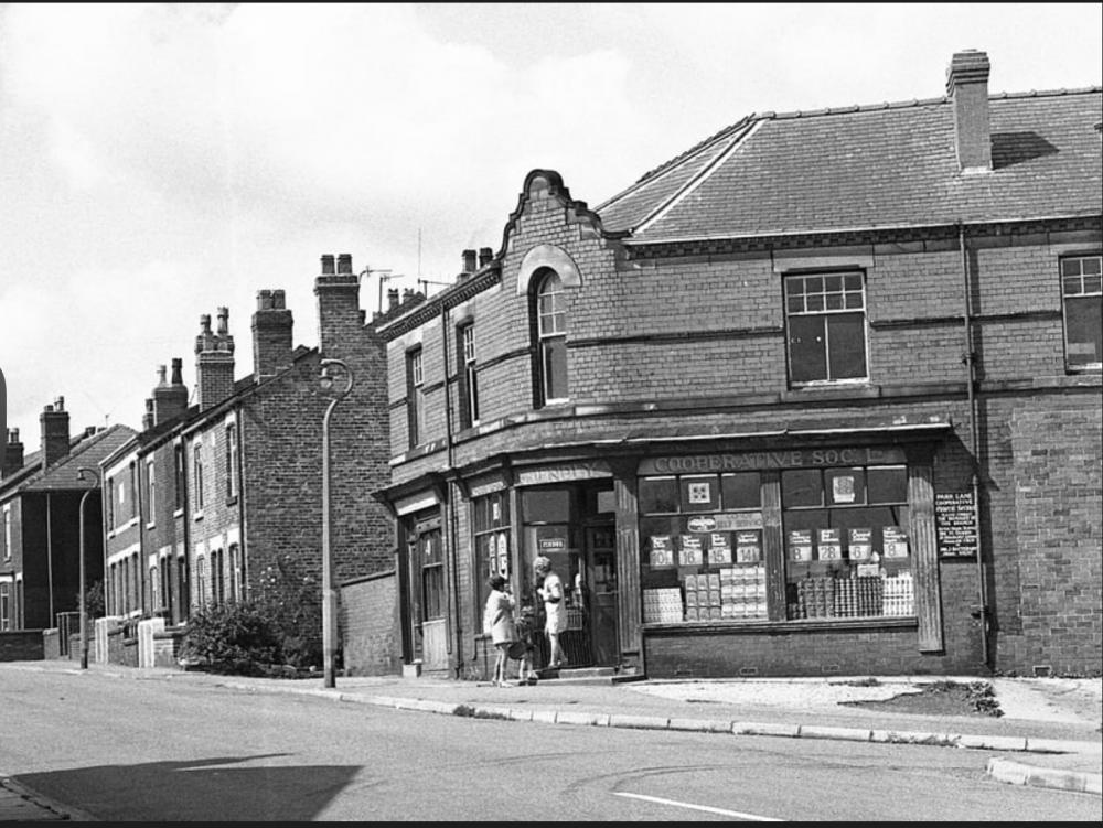 The old co-op shop . The old co-op shop .