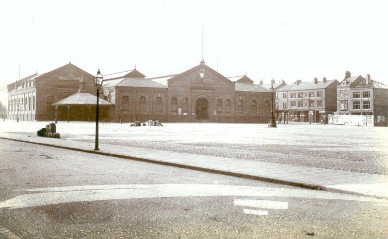 Market Square, Wigan. Scanned from an old postcard.