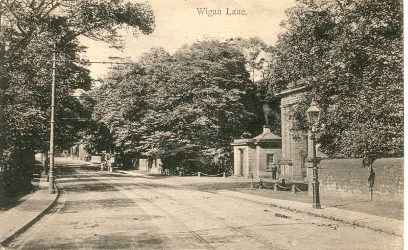 Plantation Gates, Wigan Lane. 1908. Plantation Gates, Wigan Lane. 1908.