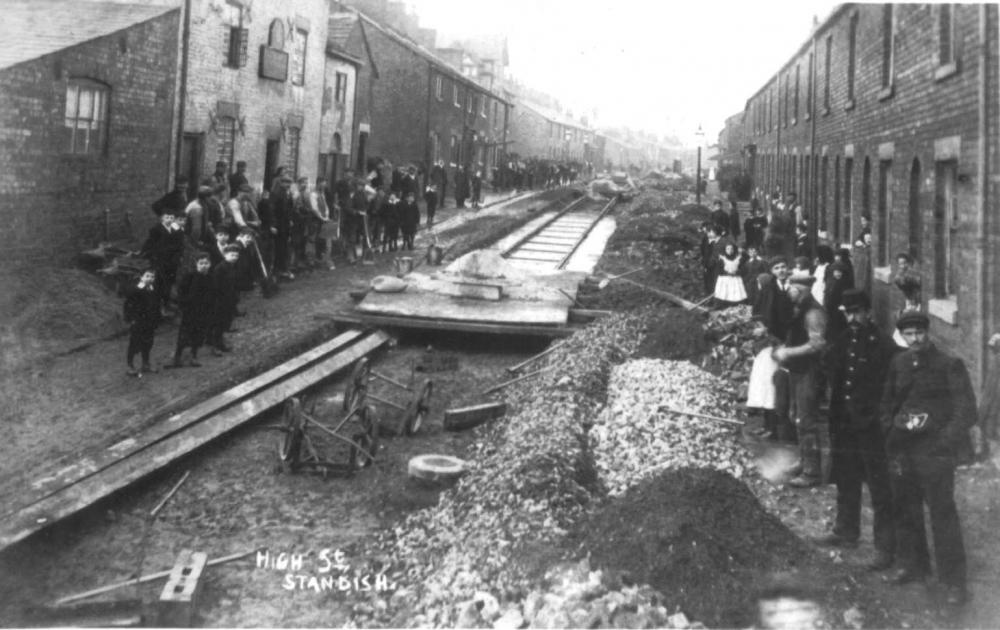 Laying of tram tracks