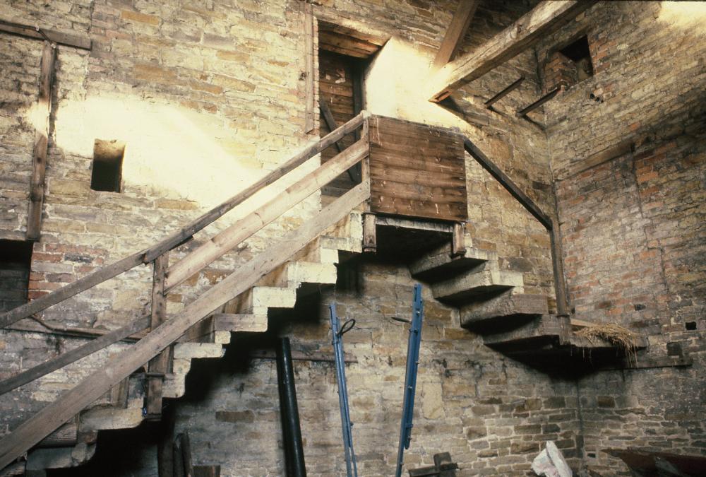 Steps in Great Barn, Winstanley Hall Steps in Great Barn, Winstanley Hall