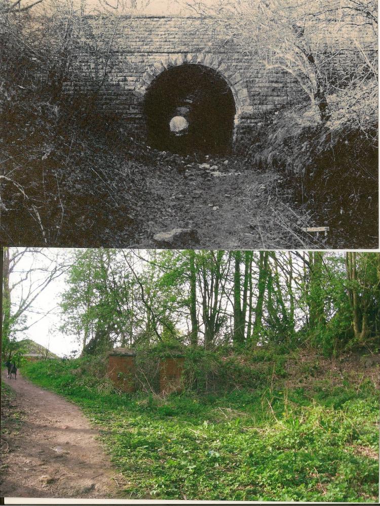 The rail Tunnel under Beech Walks Standish c1980 & 2011