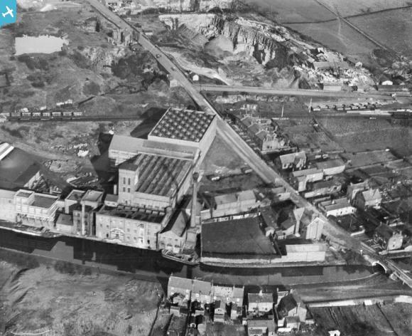 Appley Bridge lino factory from the air Appley Bridge lino factory from the air