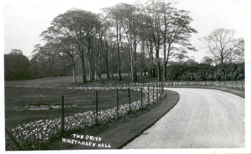 The Drive, Winstanley Hall. 1944. The Drive, Winstanley Hall. 1944.
