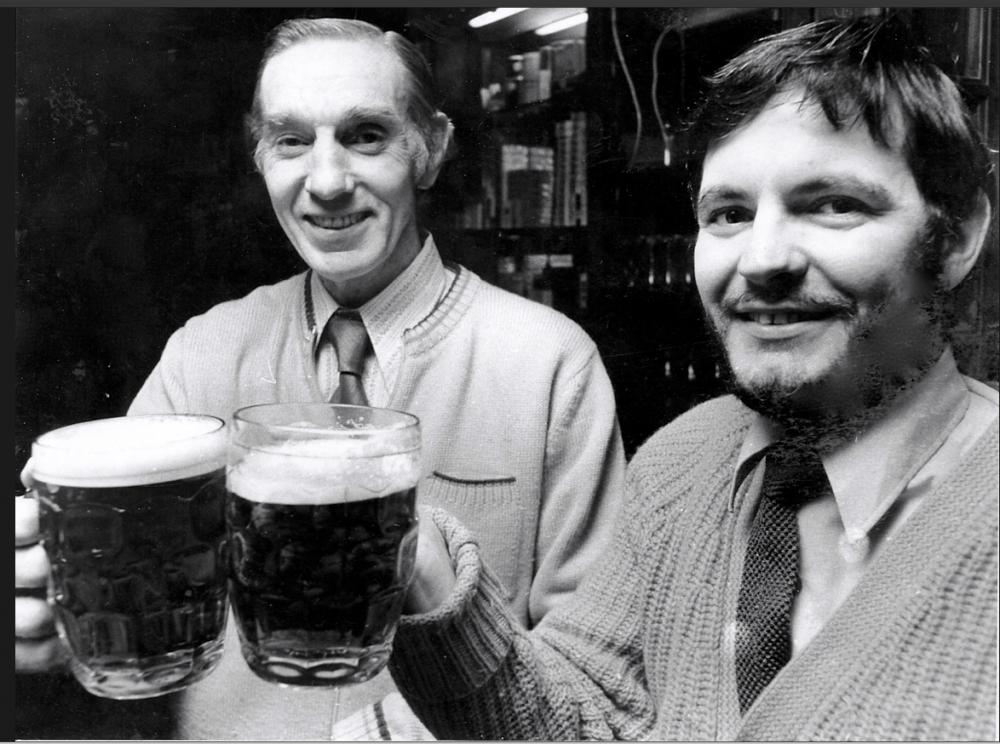 Wellfield Hotel, Landlord and Customer circa 1974 Wellfield Hotel, Landlord and Customer circa 1974