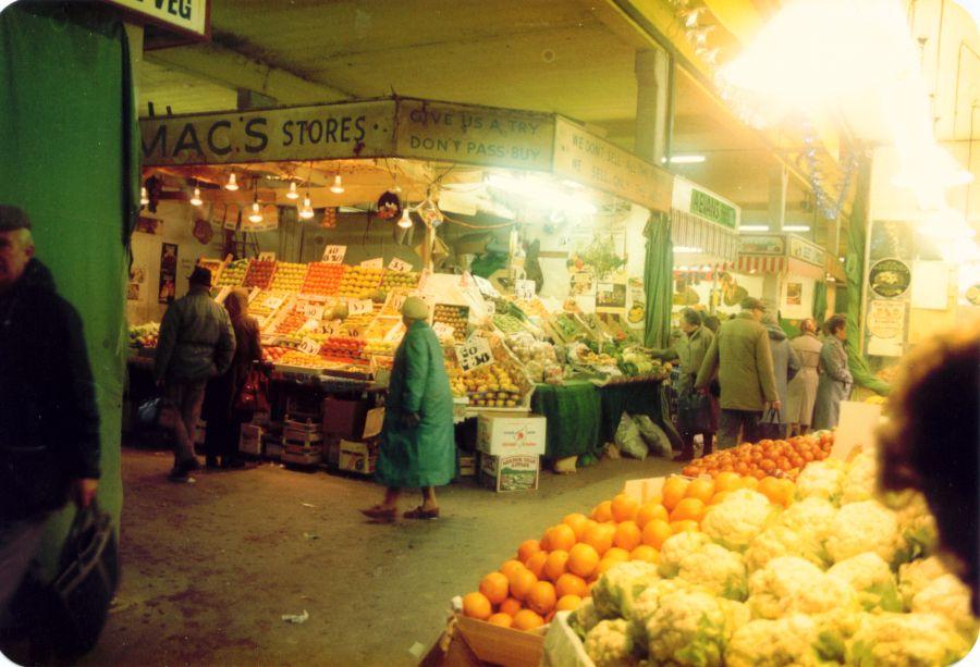 Wigan Market Hall in the 1980s.