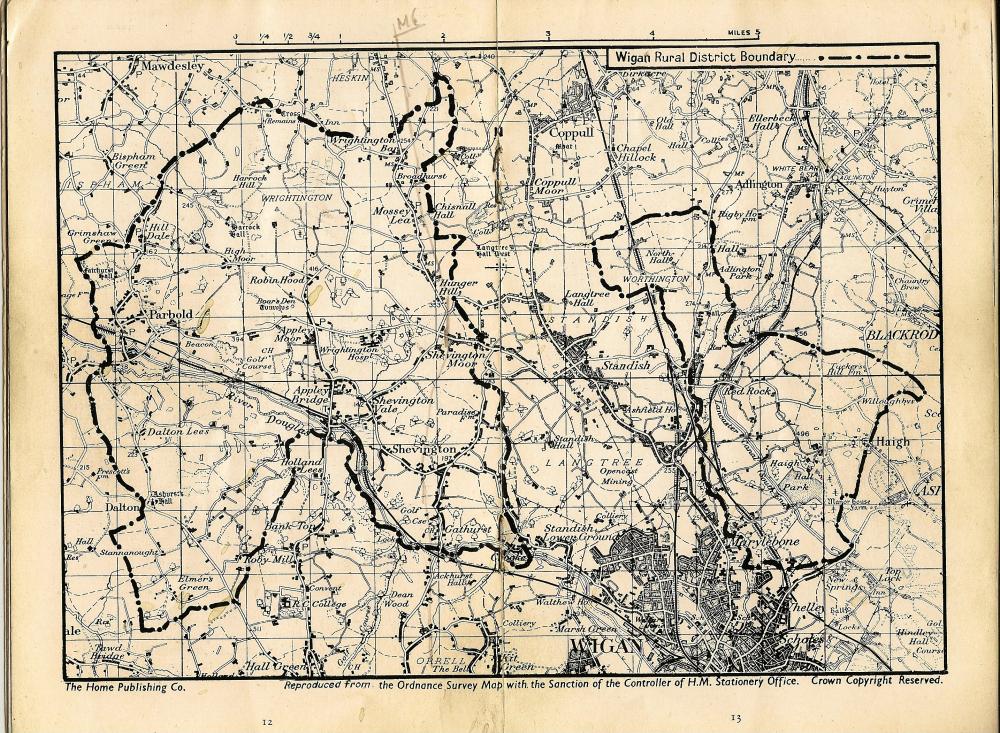 Wigan Rural District Boundary Circa 1960's