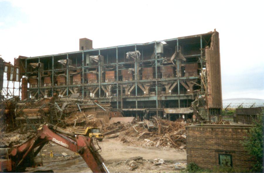 Westwood Power Station being demolished in August, 1989.