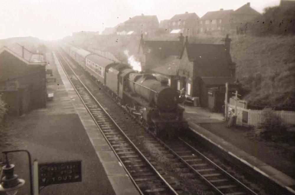 Black 5 on passenger train at Bryn