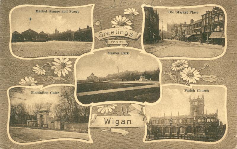 Wigan postcard. 1918. Wigan postcard. 1918.